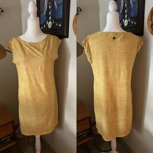 Prana Womens S Sanna Golden Sky Jiggy Sleeveless Stretchy Knit Shift Dress